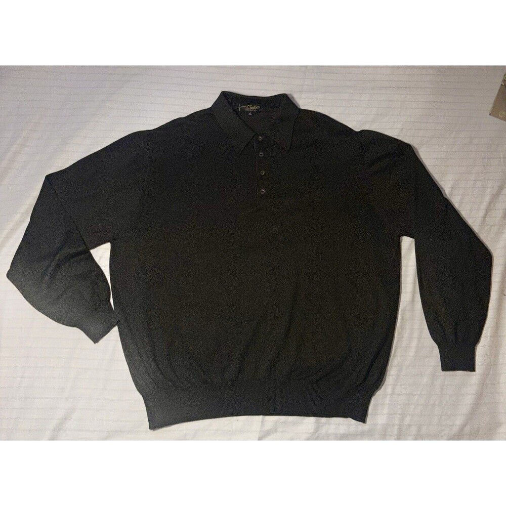 Uomo Couture Vito Rulolo Gray Collared Long Sleeve XL Sweater Made In Italy